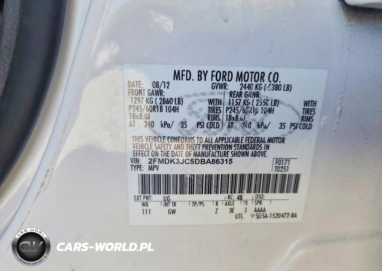 2013 Ford Edge Sel VIN:2FMDK3JC5DBA86315 - 12