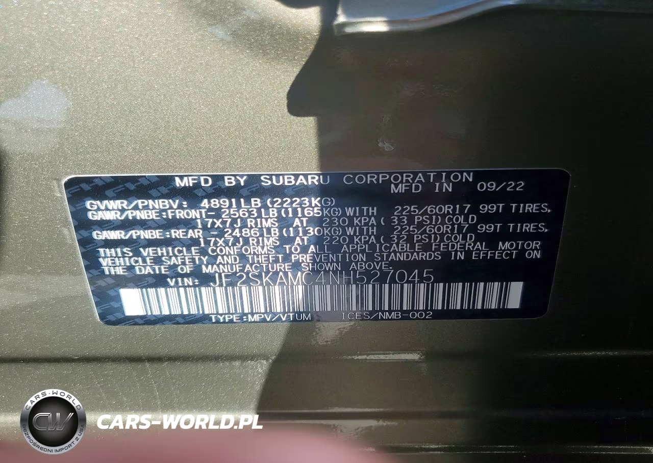 2022 Subaru Forester Wilderness VIN:JF2SKAMC4NH527045 - 12