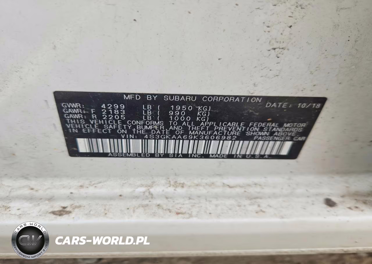 SUBARU IMPREZA VIN:4S3GKAA69K3606982 - 12