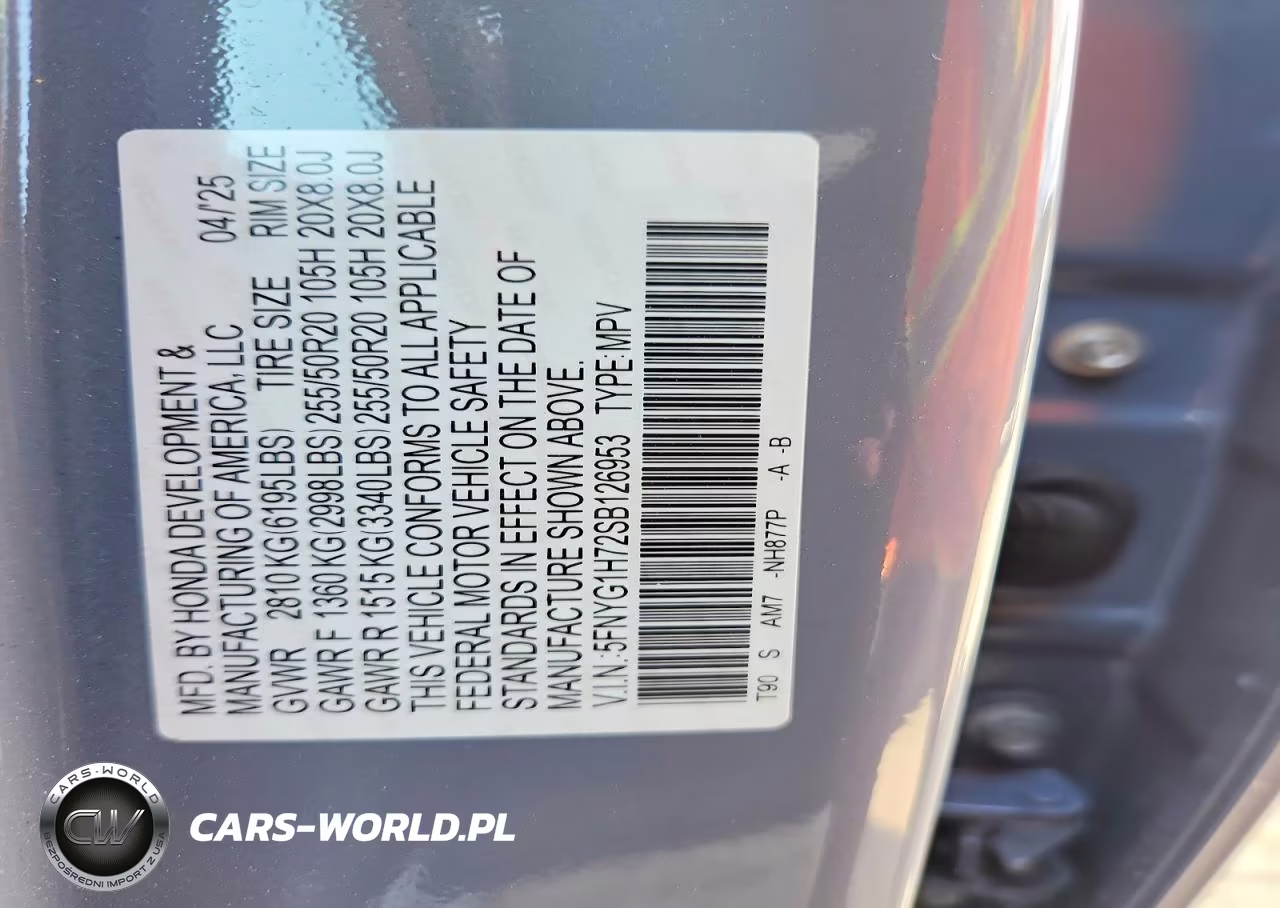 2025 Honda Pilot Touring VIN:5FNYG1H72SB126953 - 13