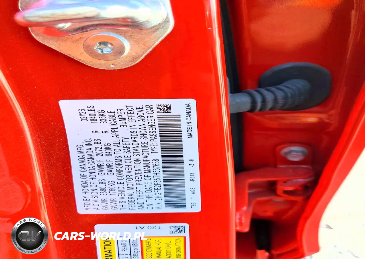 2026 Honda Civic Sport VIN:2HGFE2F55TH567638 - 12