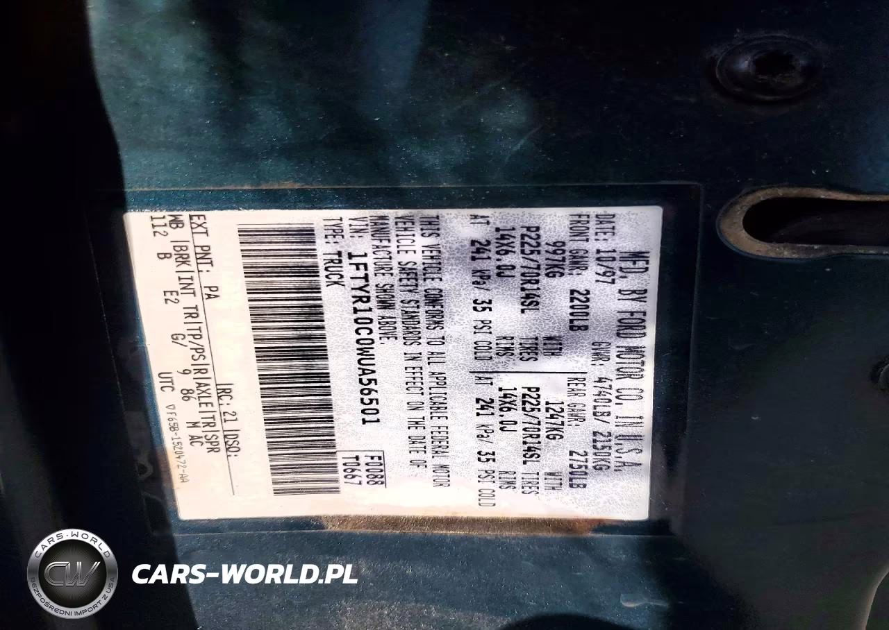 1998 Ford Ranger VIN:1FTYR10C0WUA56501 - 12