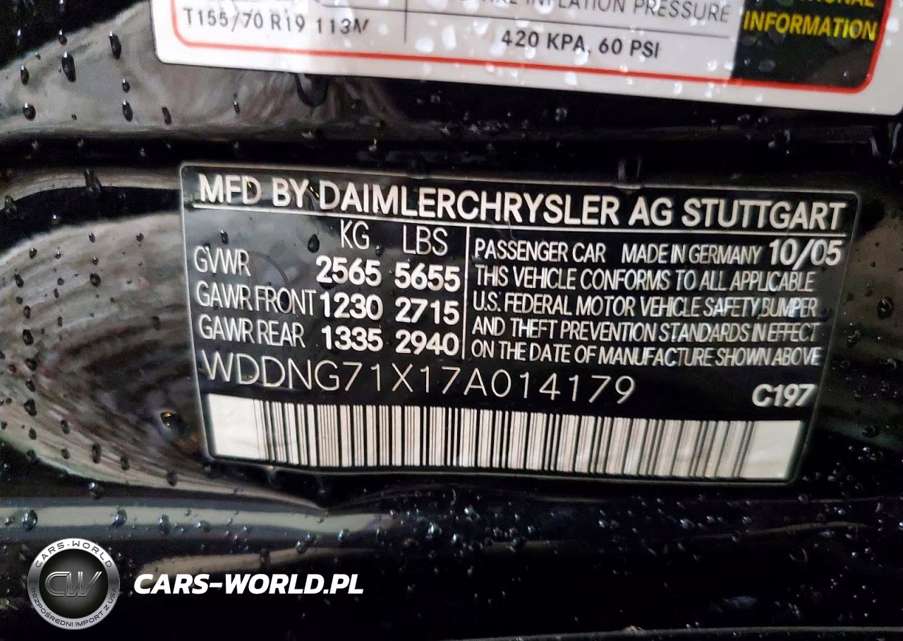 2007 Mercedes-Benz S 550 VIN:WDDNG71X17A014179 - 12