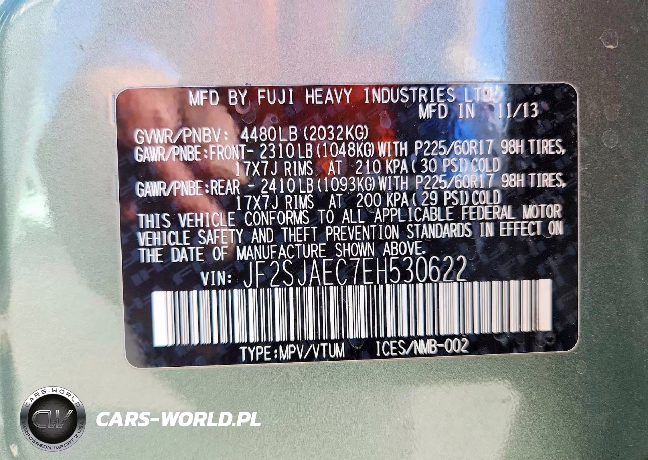 2014 Subaru Forester 2.5I Premium VIN:JF2SJAEC7EH530622 - 13