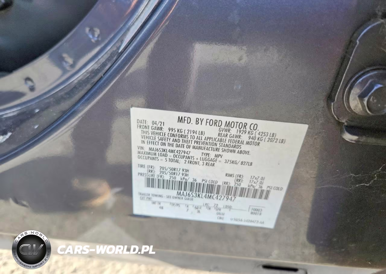 2021 Ford Ecosport Titanium VIN:MAJ6S3KL4MC427947 - 13