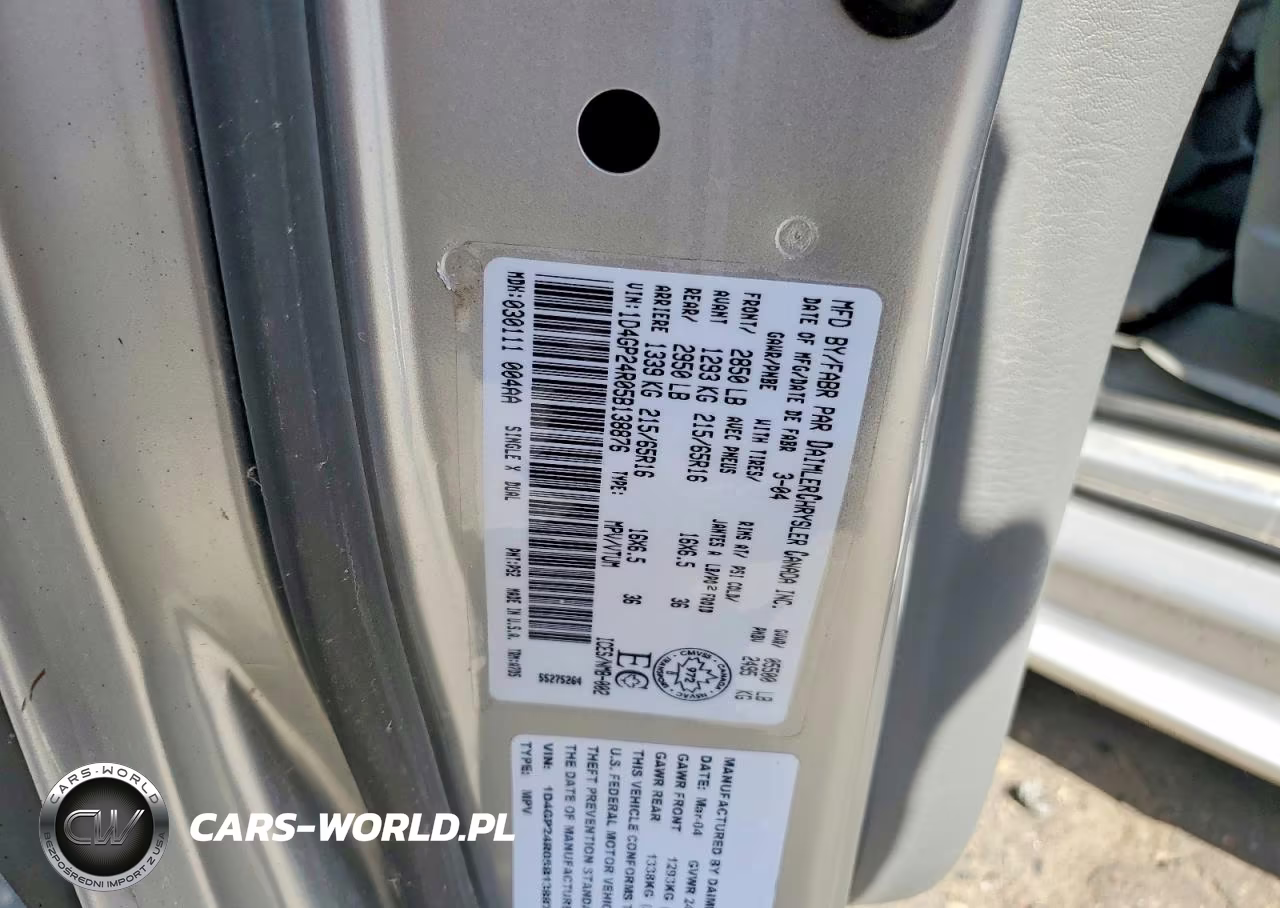 2005 Dodge Grand Caravan Se VIN:1D4GP24R05B138876 - 12