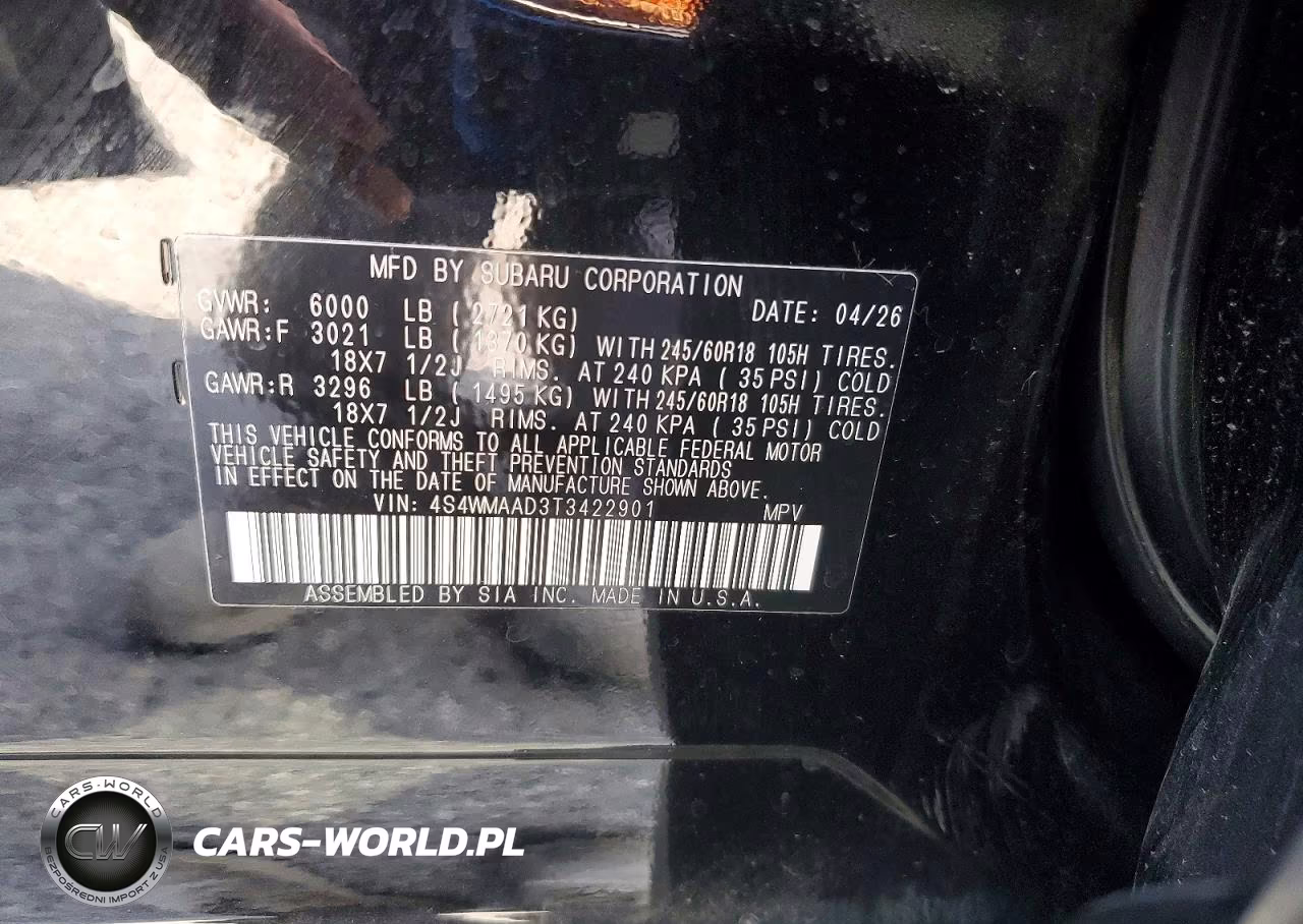 2026 Subaru Ascent Premium VIN:4S4WMAAD3T3422901 - 13