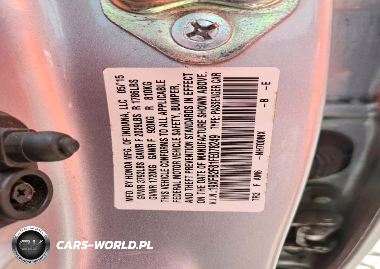 2015 Honda Civic Ex VIN:19XFB2F81FE078249 - 12