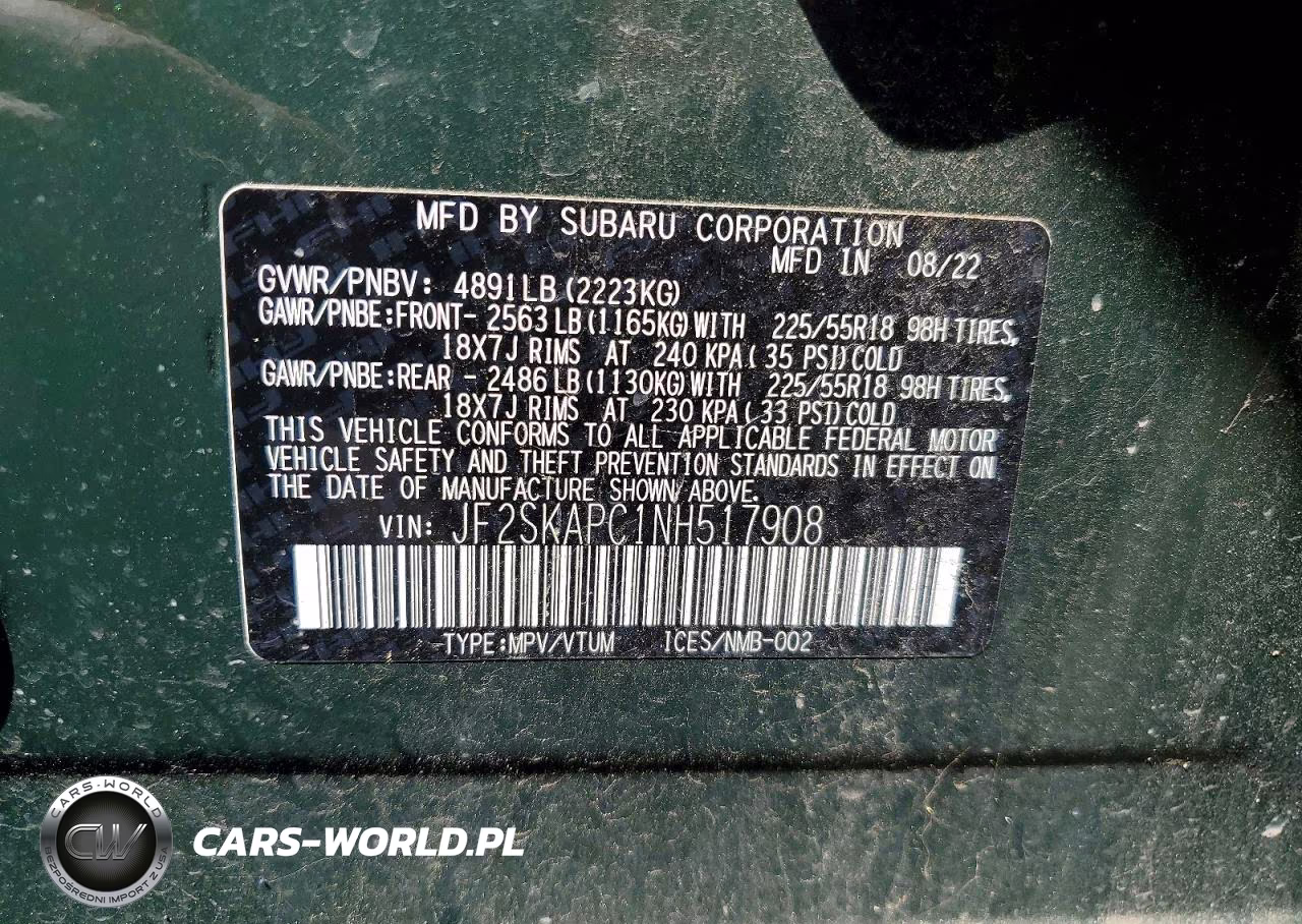 2022 Subaru Forester Limited VIN:JF2SKAPC1NH517908 - 13