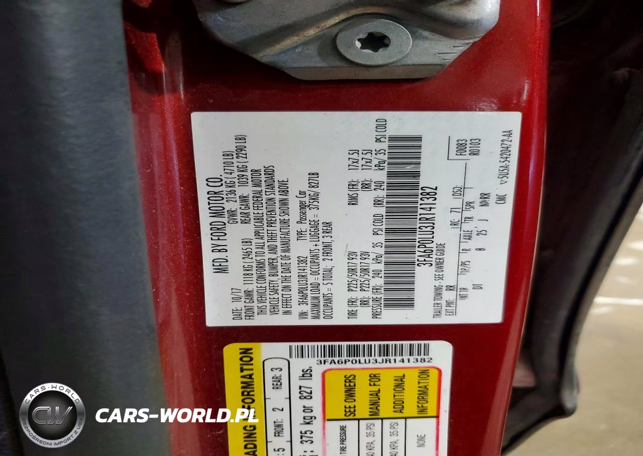 2018 Ford Fusion Se Hybrid VIN:3FA6P0LU3JR141382 - 12
