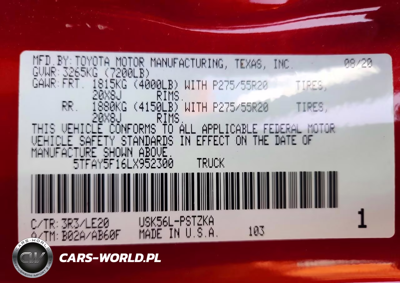 2020 Toyota Tundra Platinum VIN:5TFAY5F16LX952300 - 12