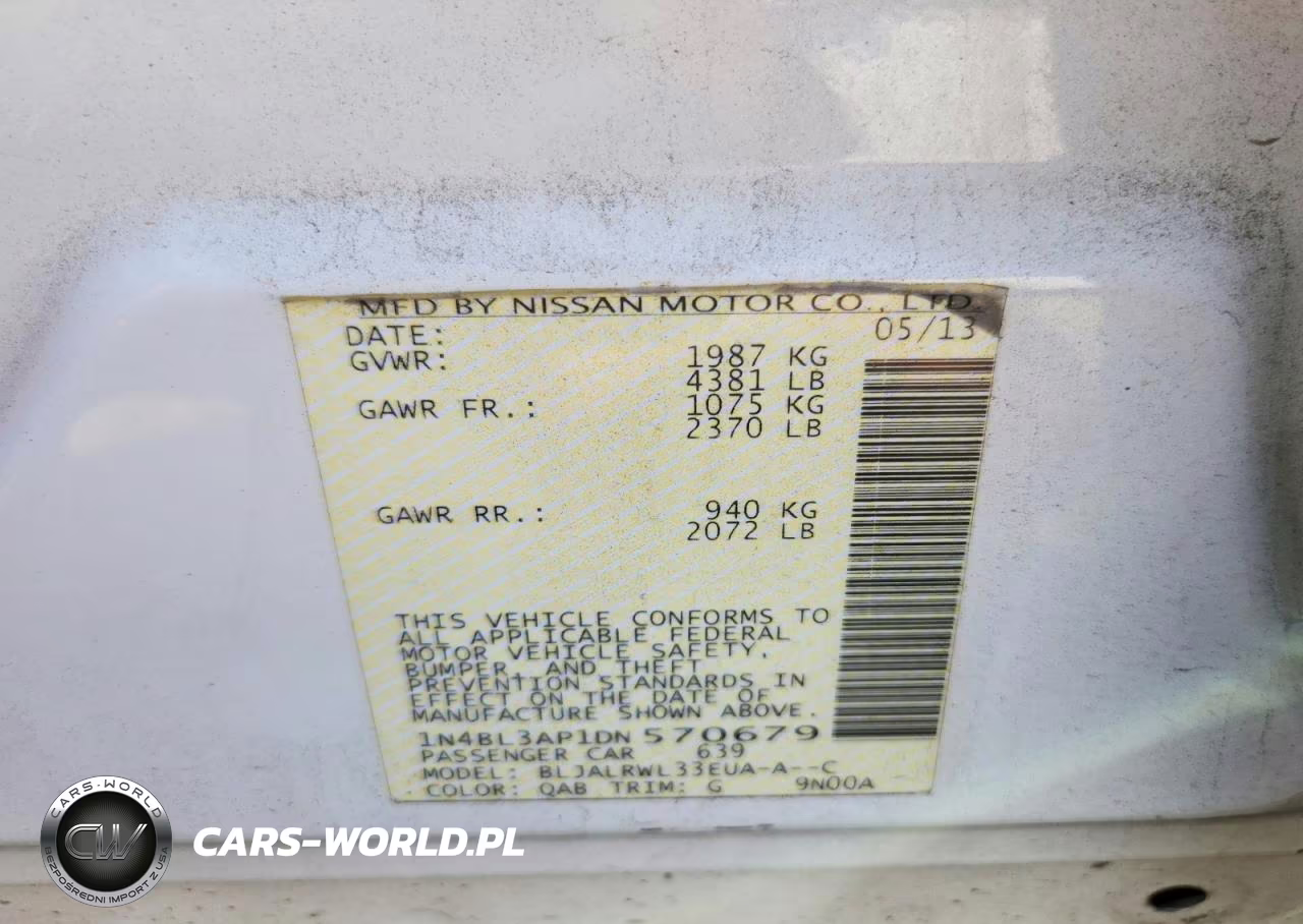 2013 Nissan Altima 3.5 S VIN:1N4BL3AP1DN570679 - 12