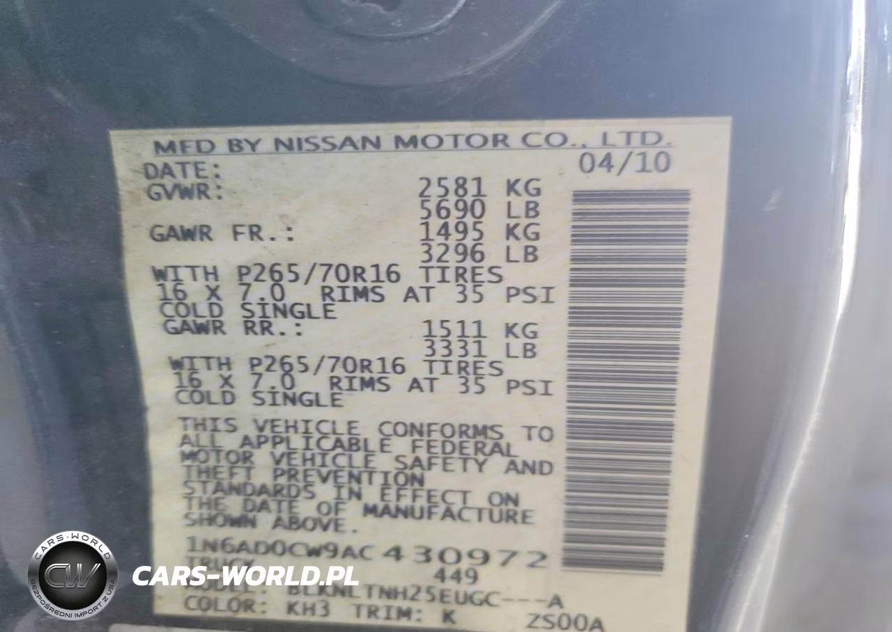 2010 Nissan Frontier Se V6 VIN:1N6AD0CW9AC430972 - 12