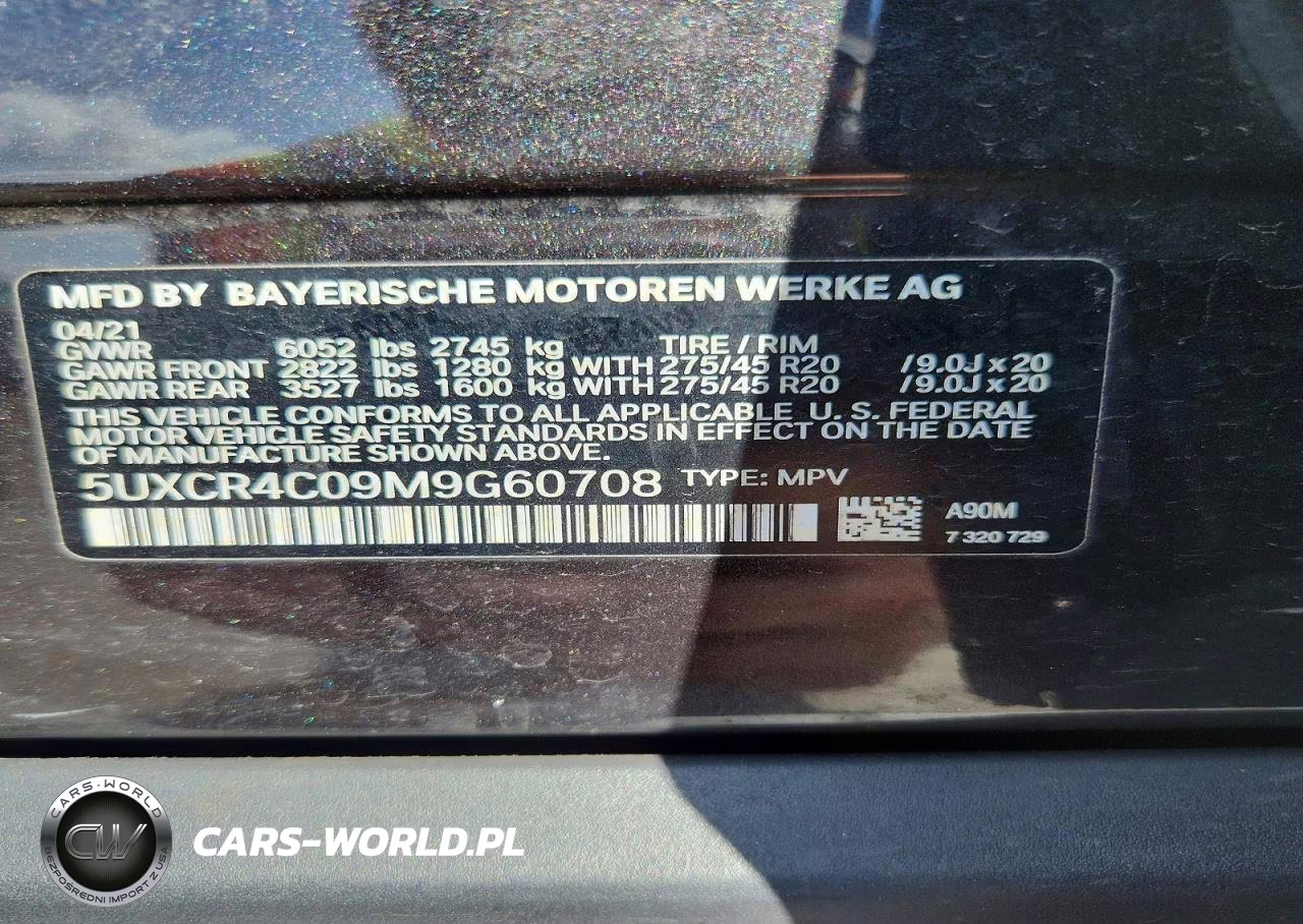 2021 BMW X5 Sdrive 40I VIN:5UXCR4C09M9G60708 - 13