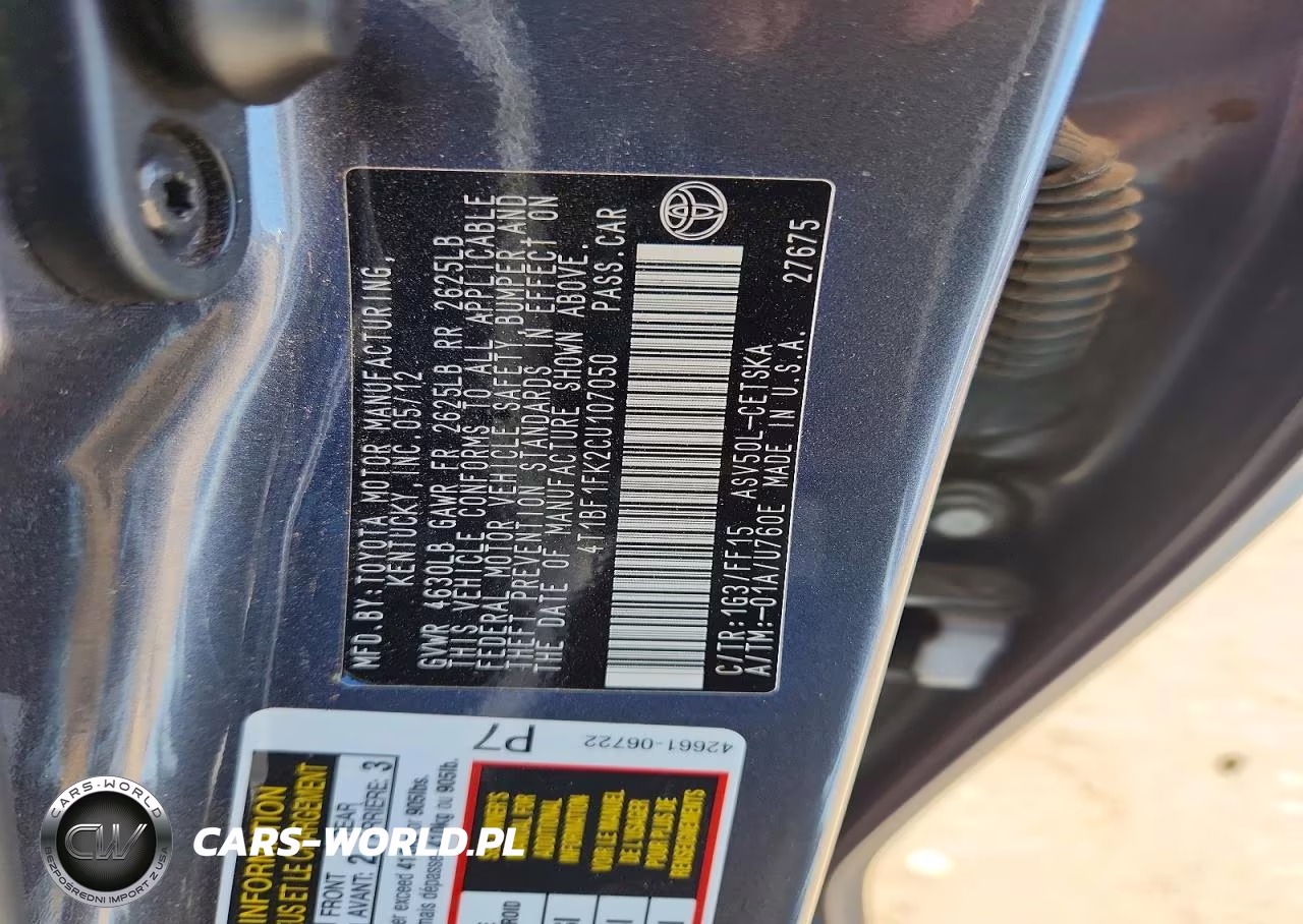 2012 Toyota Camry Se VIN:4T1BF1FK2CU107050 - 13