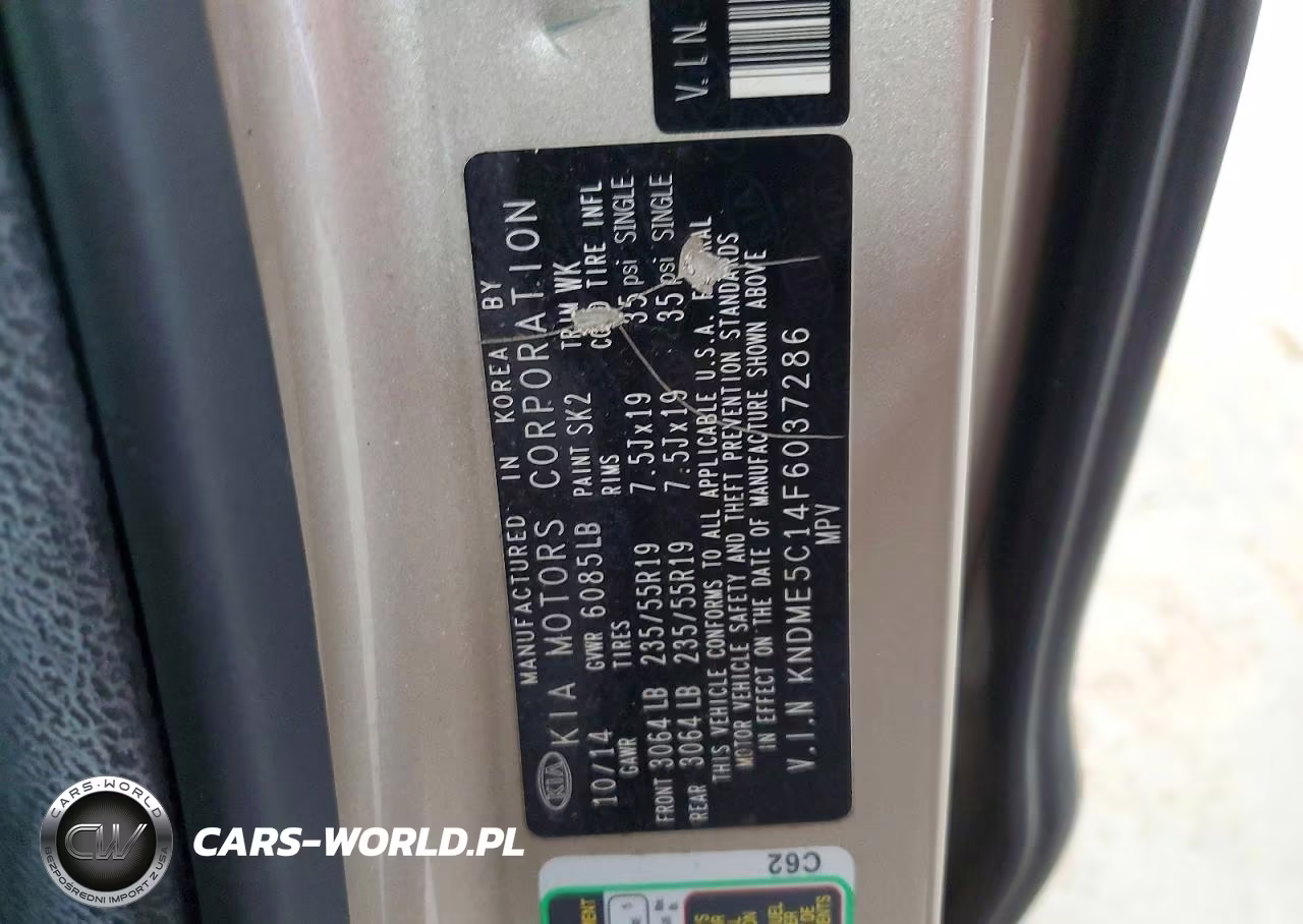 2015 Kia Sedona Sxl VIN:KNDME5C14F6037286 - 13