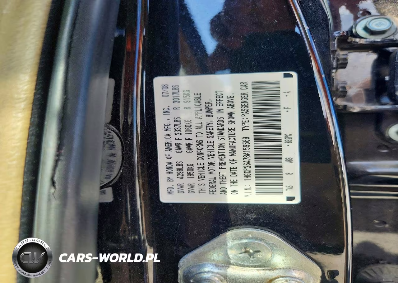 2008 Honda Accord Lxp VIN:1HGCP26478A159569 - 13