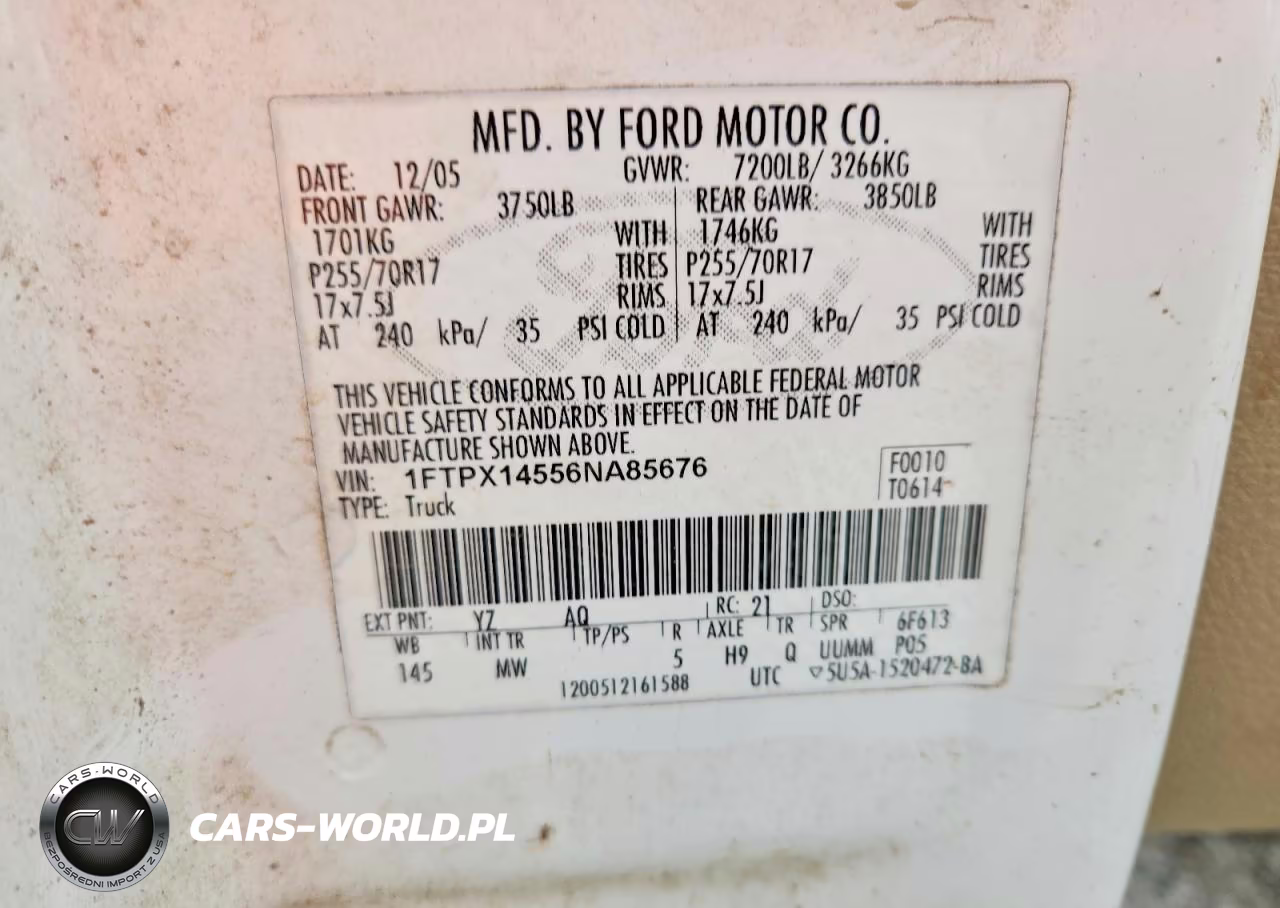 2006 Ford F150 VIN:1FTPX14556NA85676 - 12