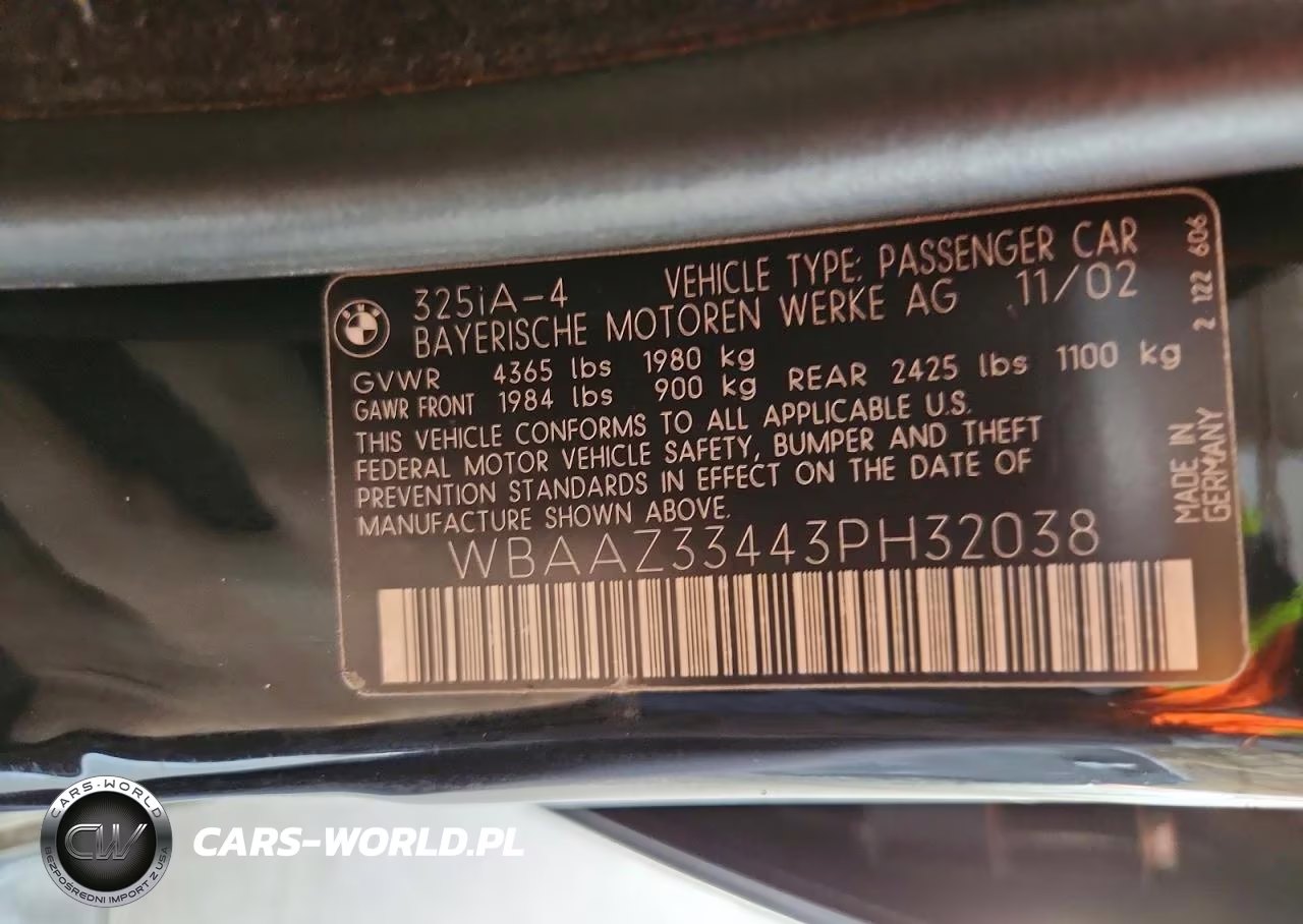 2003 BMW 3 Series VIN:WBAAZ33443PH32038 - 12