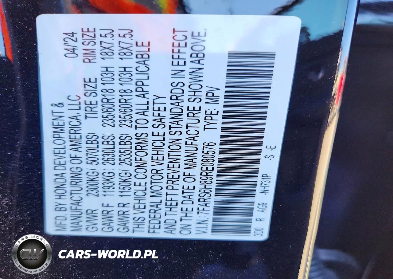 2024 Honda Cr-V Sport-L VIN:7FARS6H89RE080576 - 13