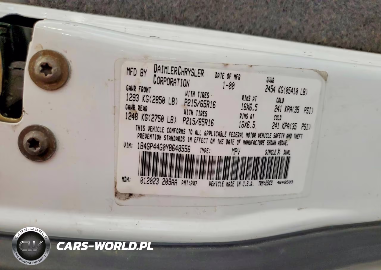 2000 Dodge Caravan Se VIN:1B4GP44G0YB648556 - 13