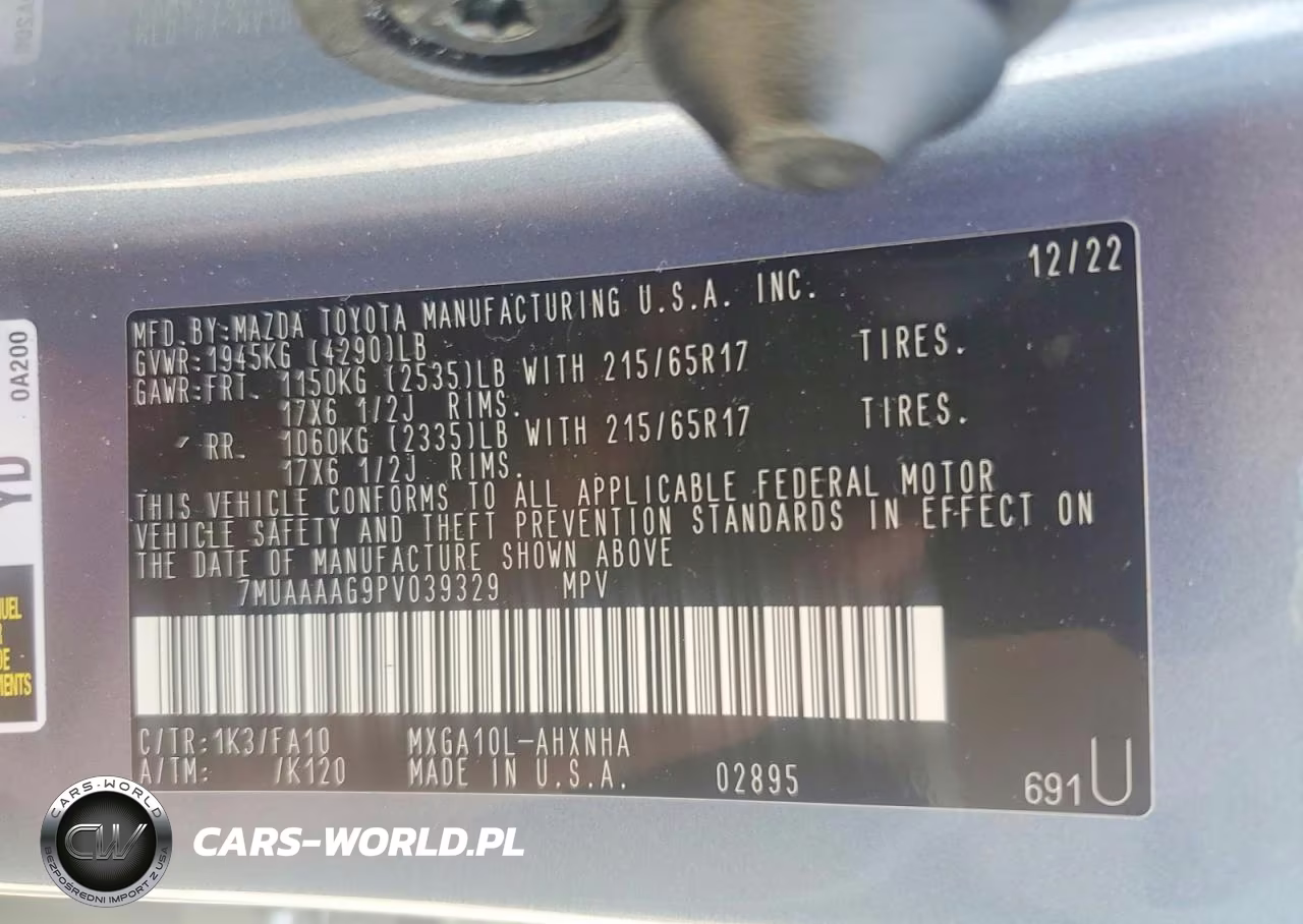 2023 Toyota Corolla Cross L VIN:7MUAAAAG9PV039329 - 12