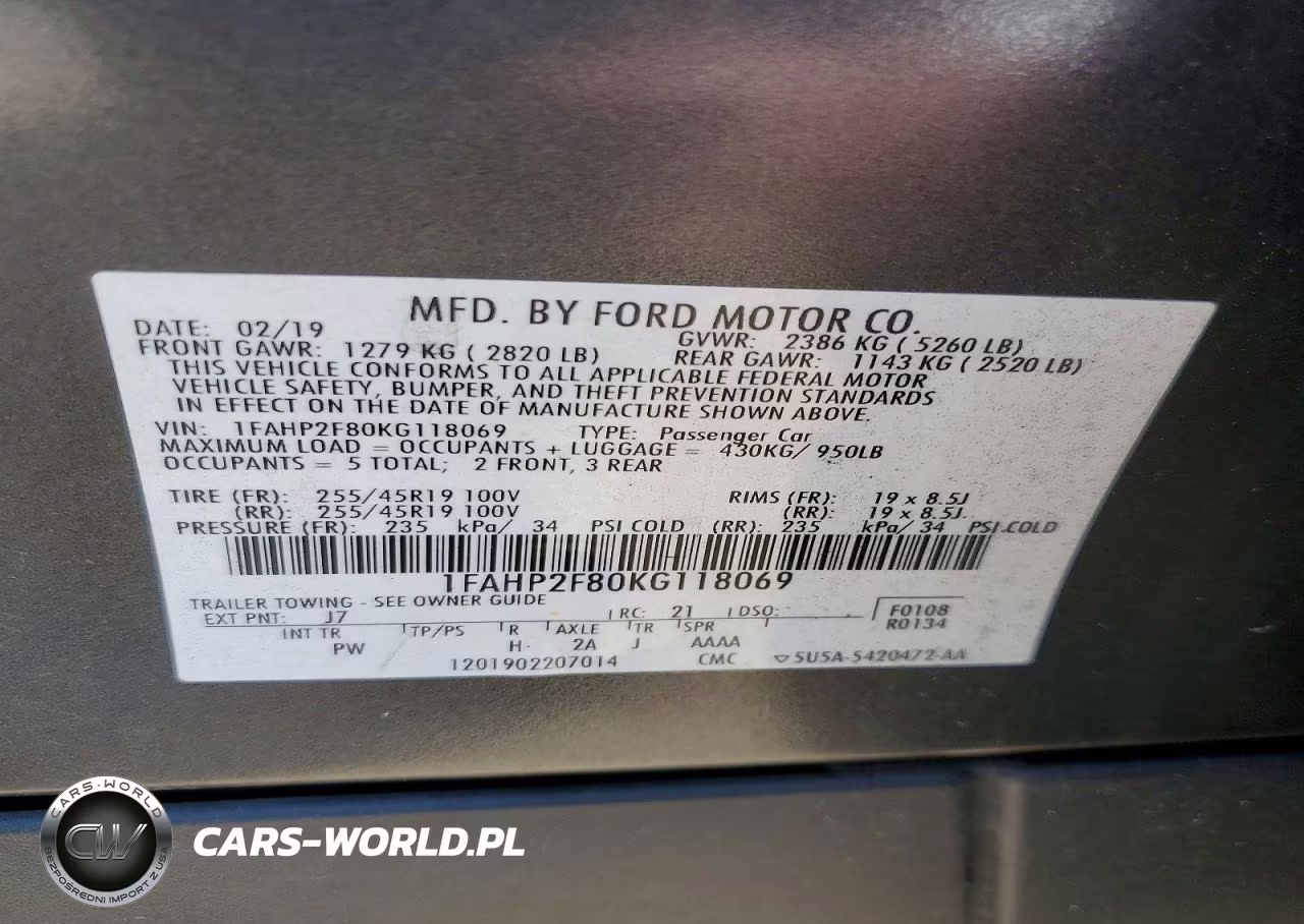 2019 Ford Taurus Limited VIN:1FAHP2F80KG118069 - 12