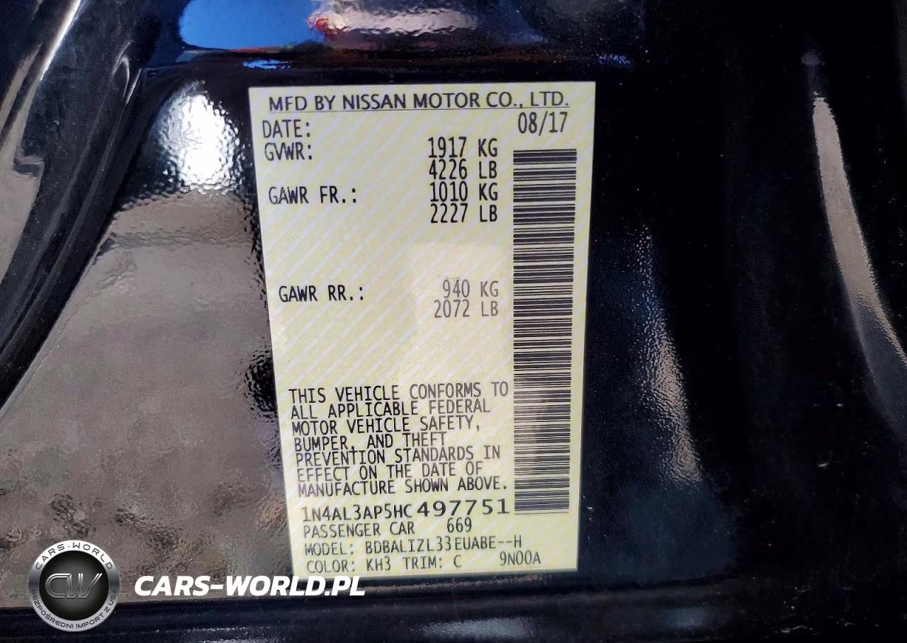2017 Nissan Altima 2.5 Sv VIN:1N4AL3AP5HC497751 - 12