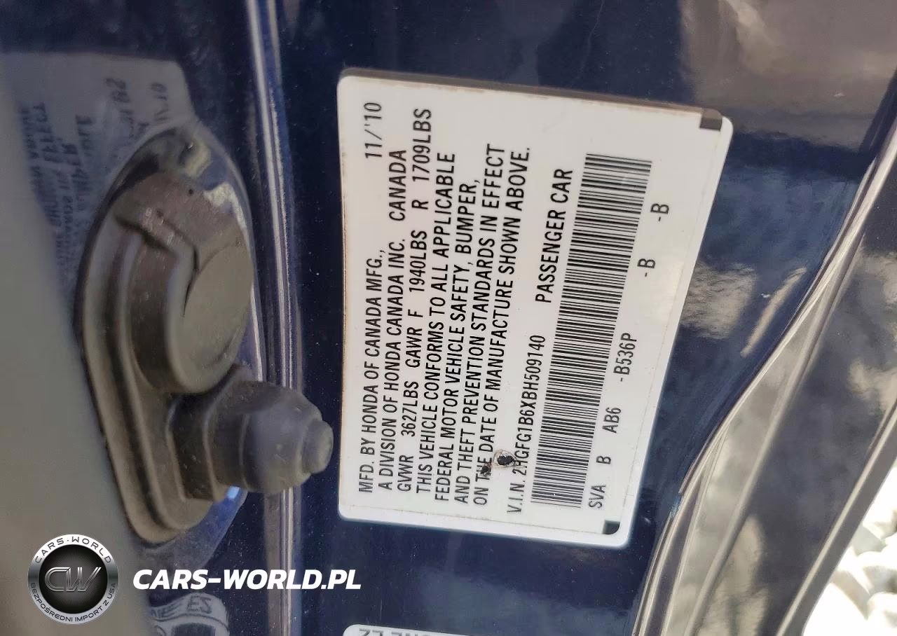 2011 Honda Civic Lx VIN:2HGFG1B6XBH509140 - 12