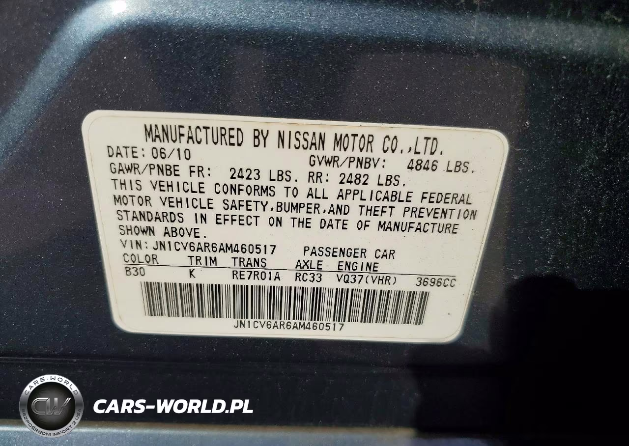 2010 Infi G37 Sedan VIN:JN1CV6AR6AM460517 - 12