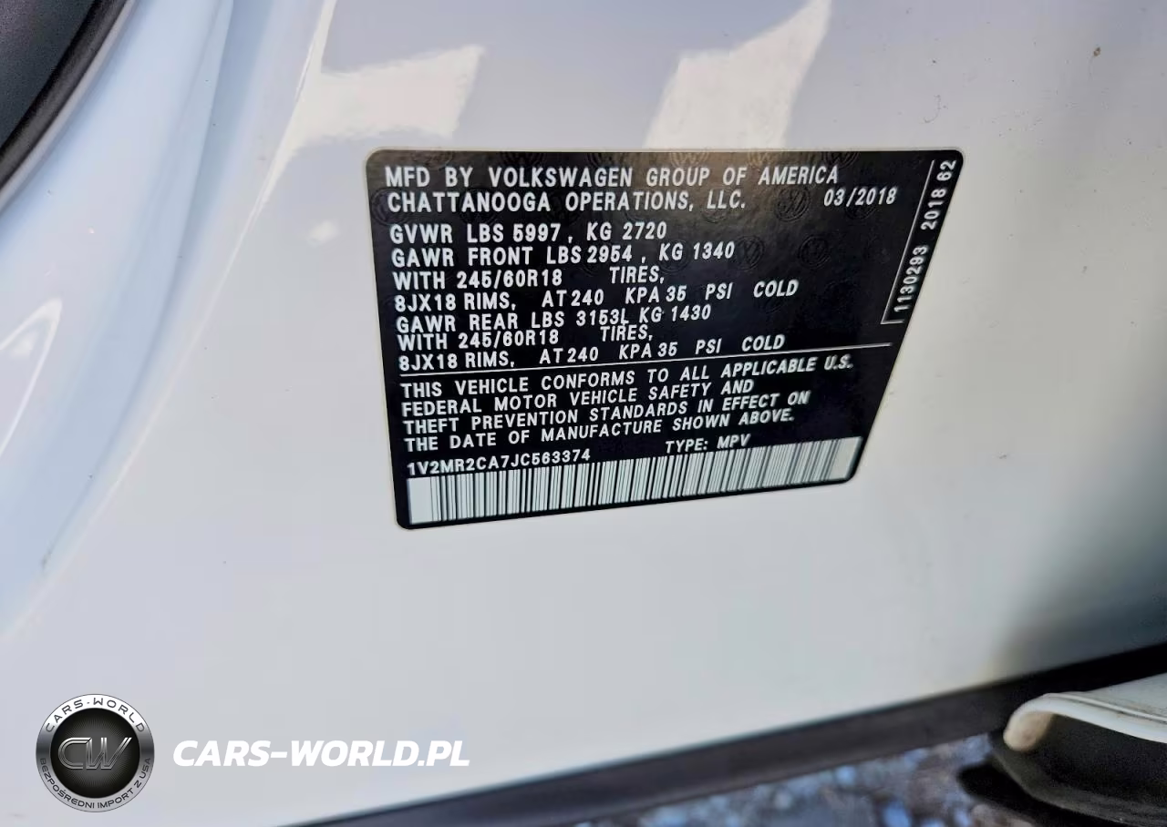 2018 Volkswagen Atlas Sel VIN:1V2MR2CA7JC563374 - 13