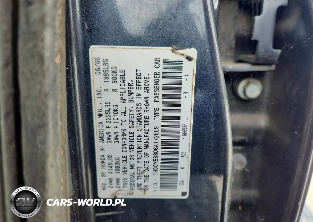 2006 Honda Accord Ex VIN:1HGCM56806A172609 - 12