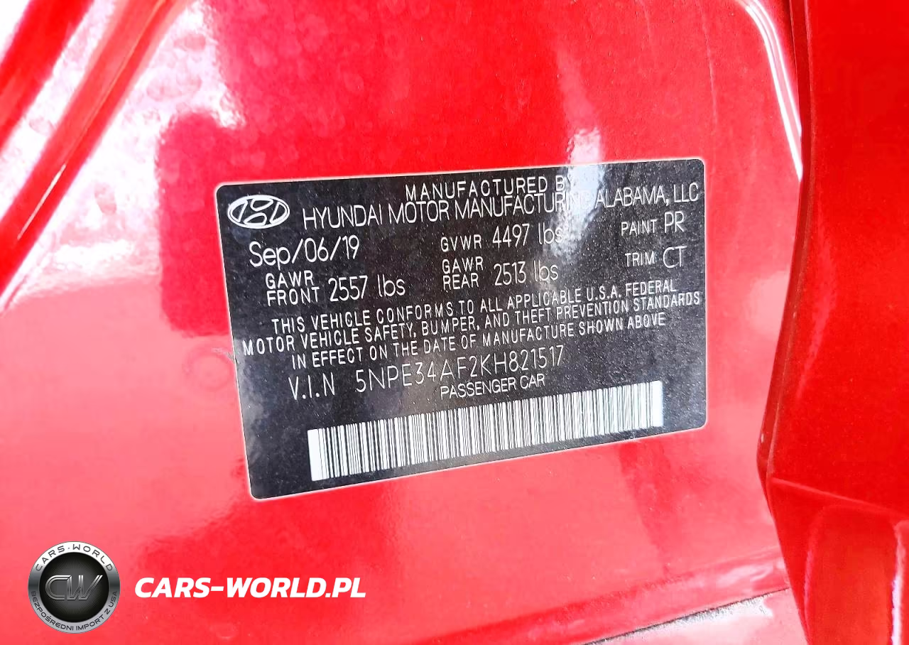 2019 Hyundai Sonata Sport VIN:5NPE34AF2KH821517 - 12