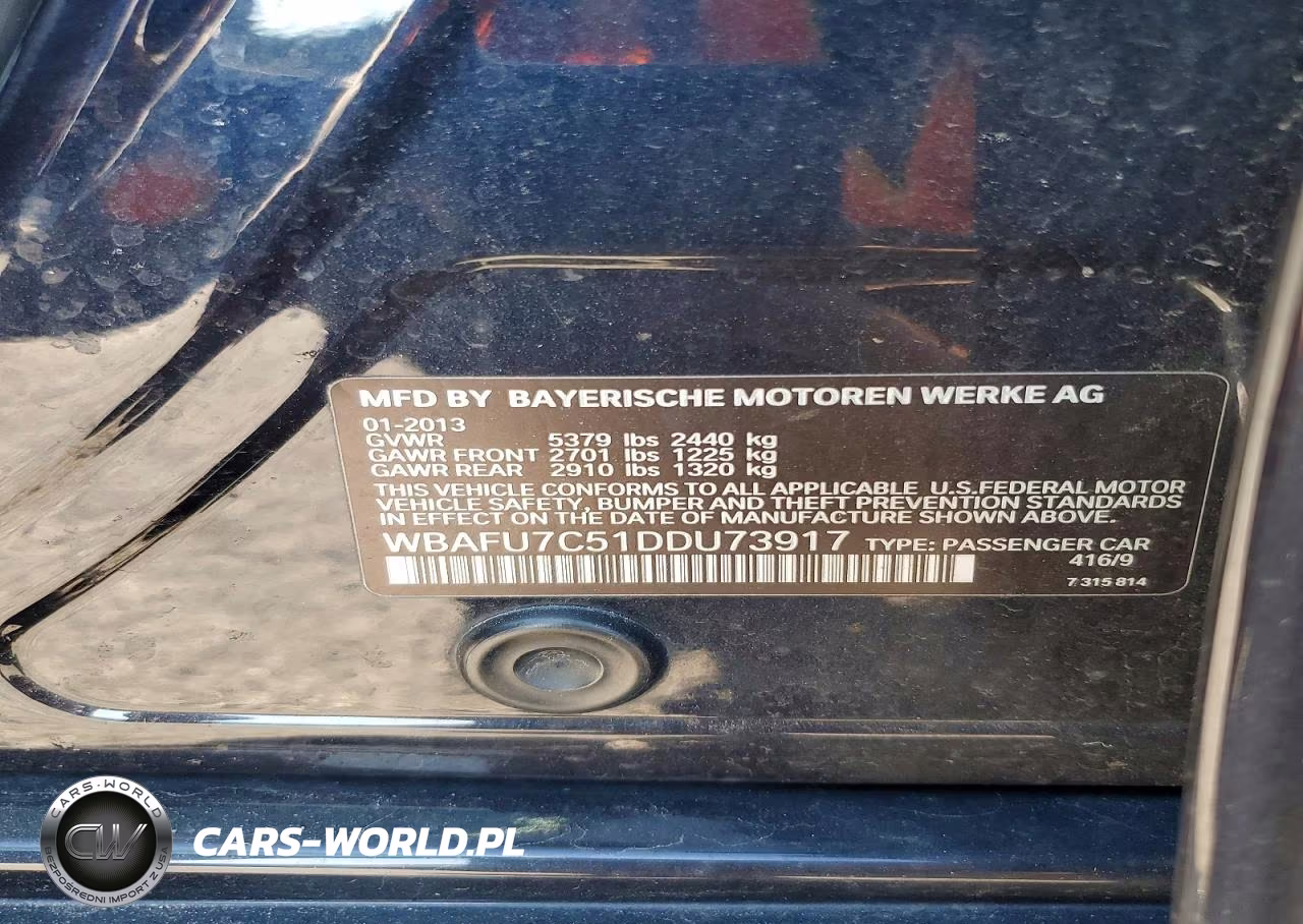 2013 BMW 535 Xi VIN:WBAFU7C51DDU73917 - 13