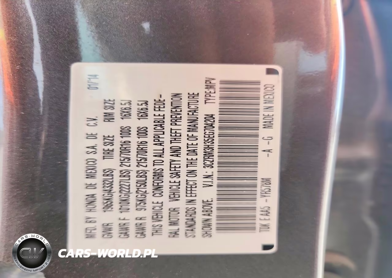 2014 Honda Cr-V Lx VIN:3CZRM3H35EG704204 - 13