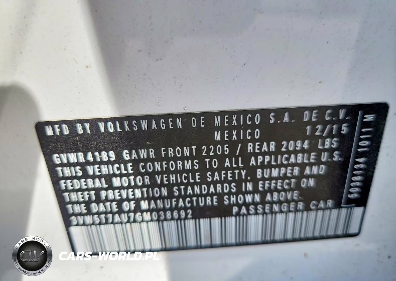 2016 Volkswagen Gti S-Se VIN:3VW5T7AU7GM038692 - 12