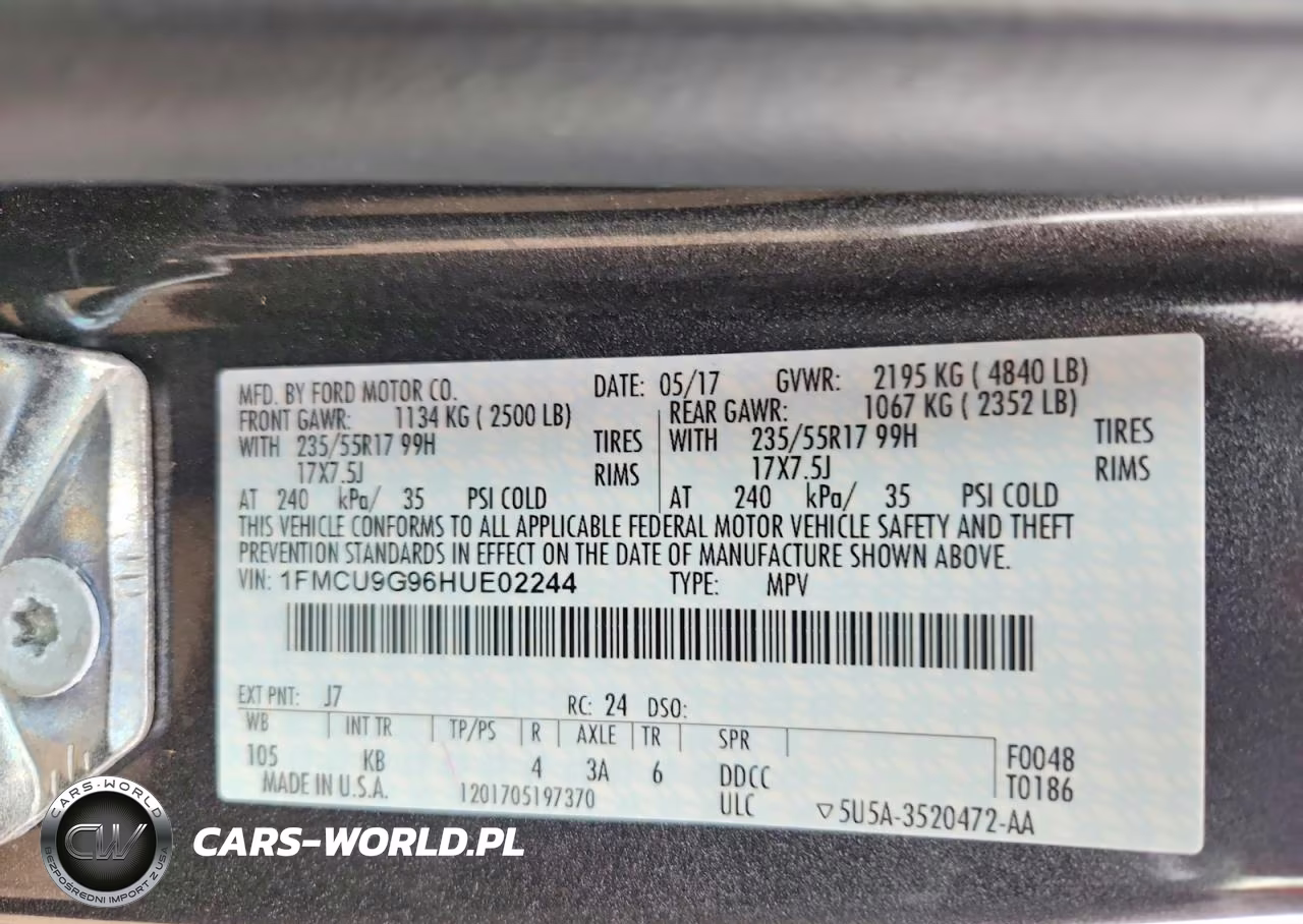 2017 Ford Escape Se VIN:1FMCU9G96HUE02244 - 13