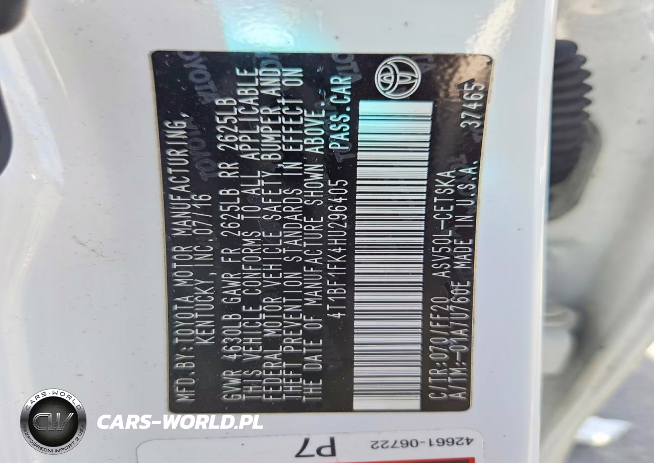 2017 Toyota Camry Se VIN:4T1BF1FK4HU296405 - 13
