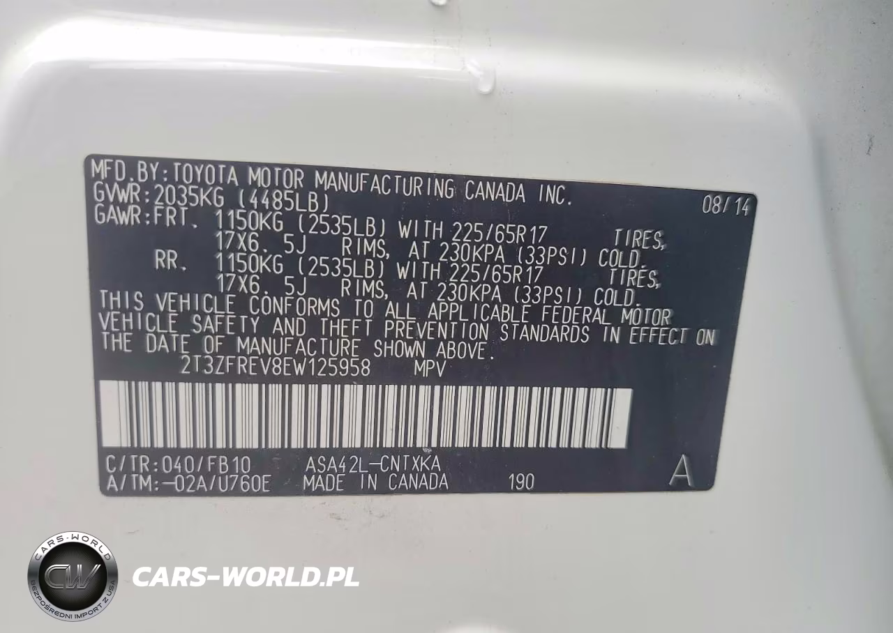 2014 Toyota Rav4 Le VIN:2T3ZFREV8EW125958 - 14