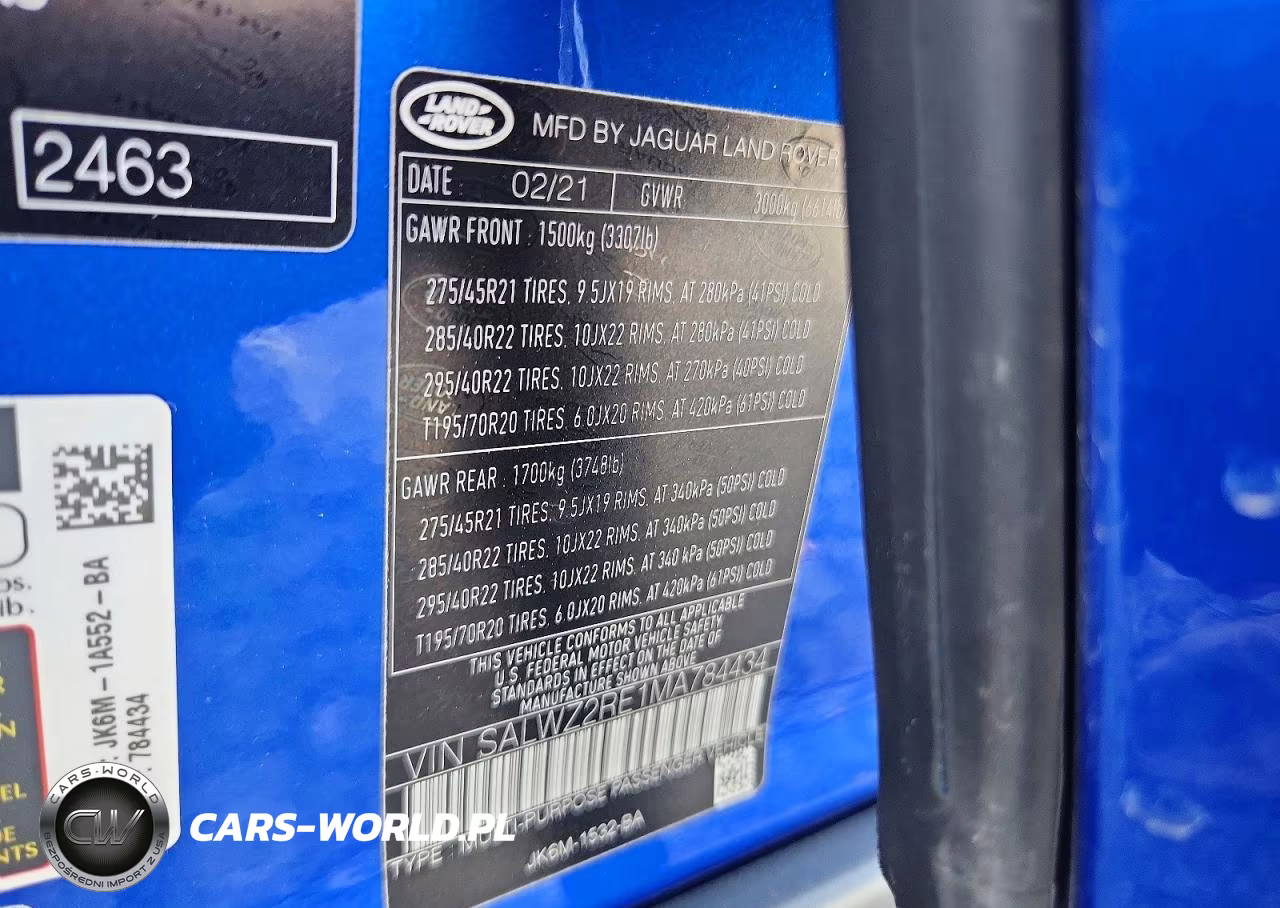 2021 Land Rover Range Rover Sport Svr VIN:SALWZ2RE1MA784434 - 13