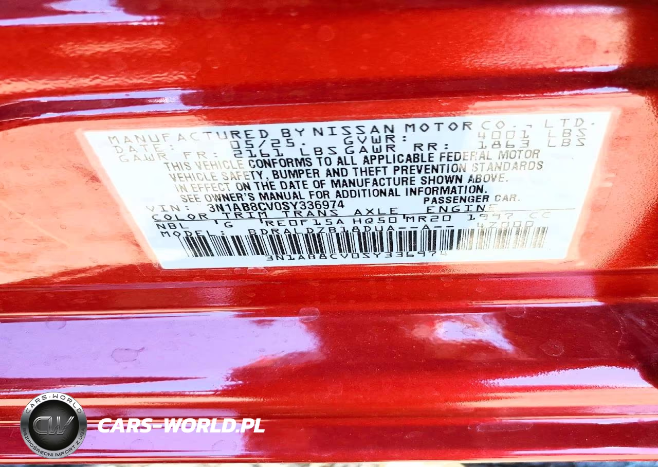 2025 Nissan Sentra Sv VIN:3N1AB8CV0SY336974 - 13