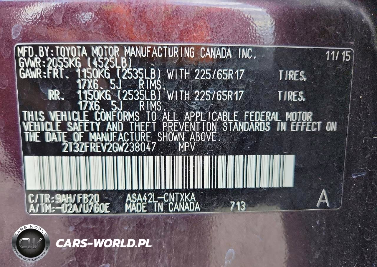 2016 Toyota Rav4 Le VIN:2T3ZFREV2GW238047 - 13