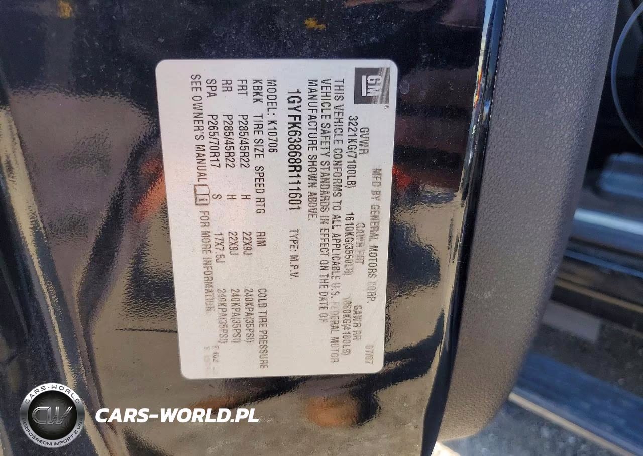 2008 Cadillac Escalade Luxury VIN:1GYFK63868R111601 - 14