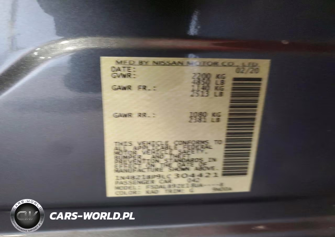 2020 Nissan Leaf S Plus VIN:1N4BZ1BP9LC304421 - 14