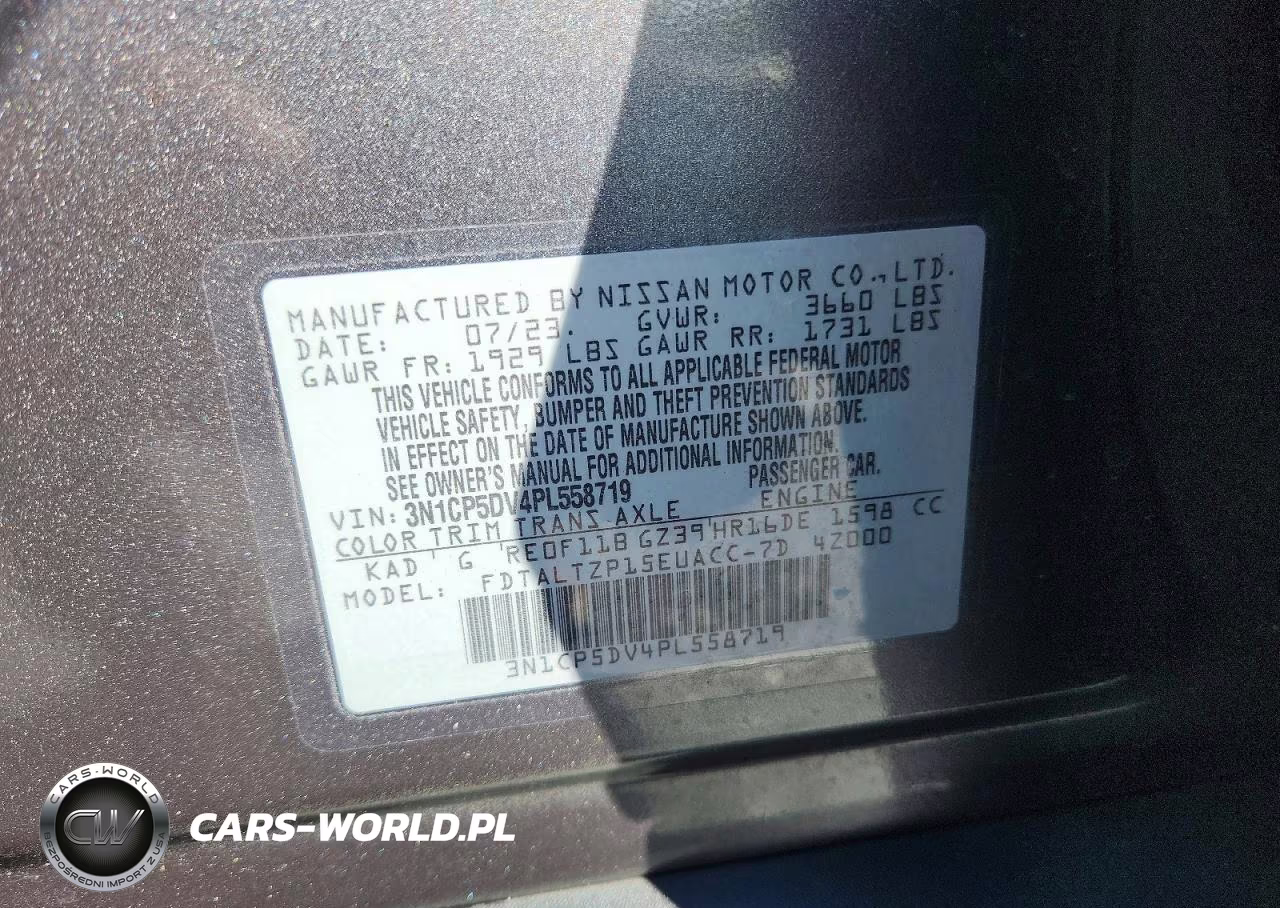 2023 Nissan Kicks Sr VIN:3N1CP5DV4PL558719 - 12
