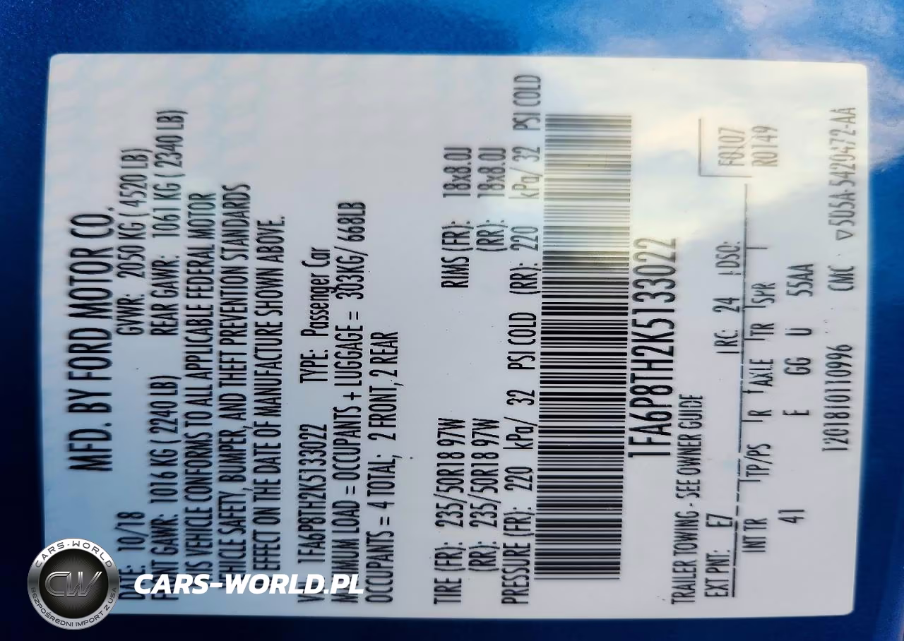 2019 Ford Mustang VIN:1FA6P8TH2K5133022 - 12