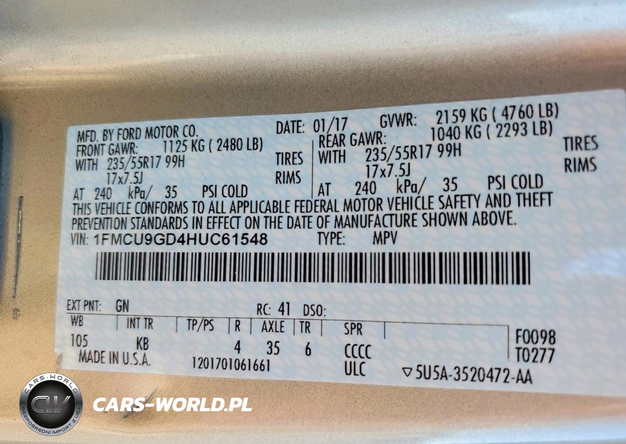 2017 Ford Escape Se VIN:1FMCU9GD4HUC61548 - 13