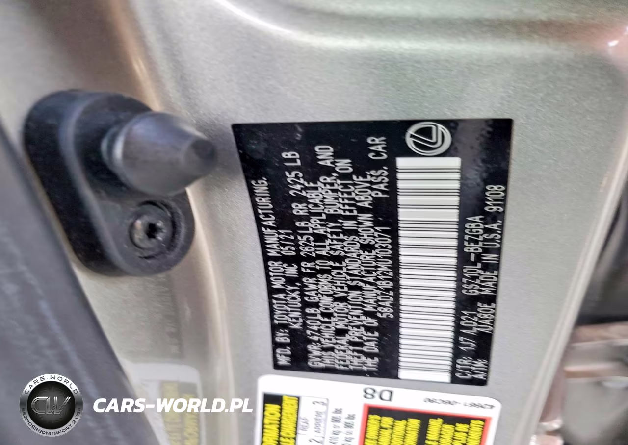 2021 Lexus Es 350 Base VIN:58ADZ1B12MU103071 - 12