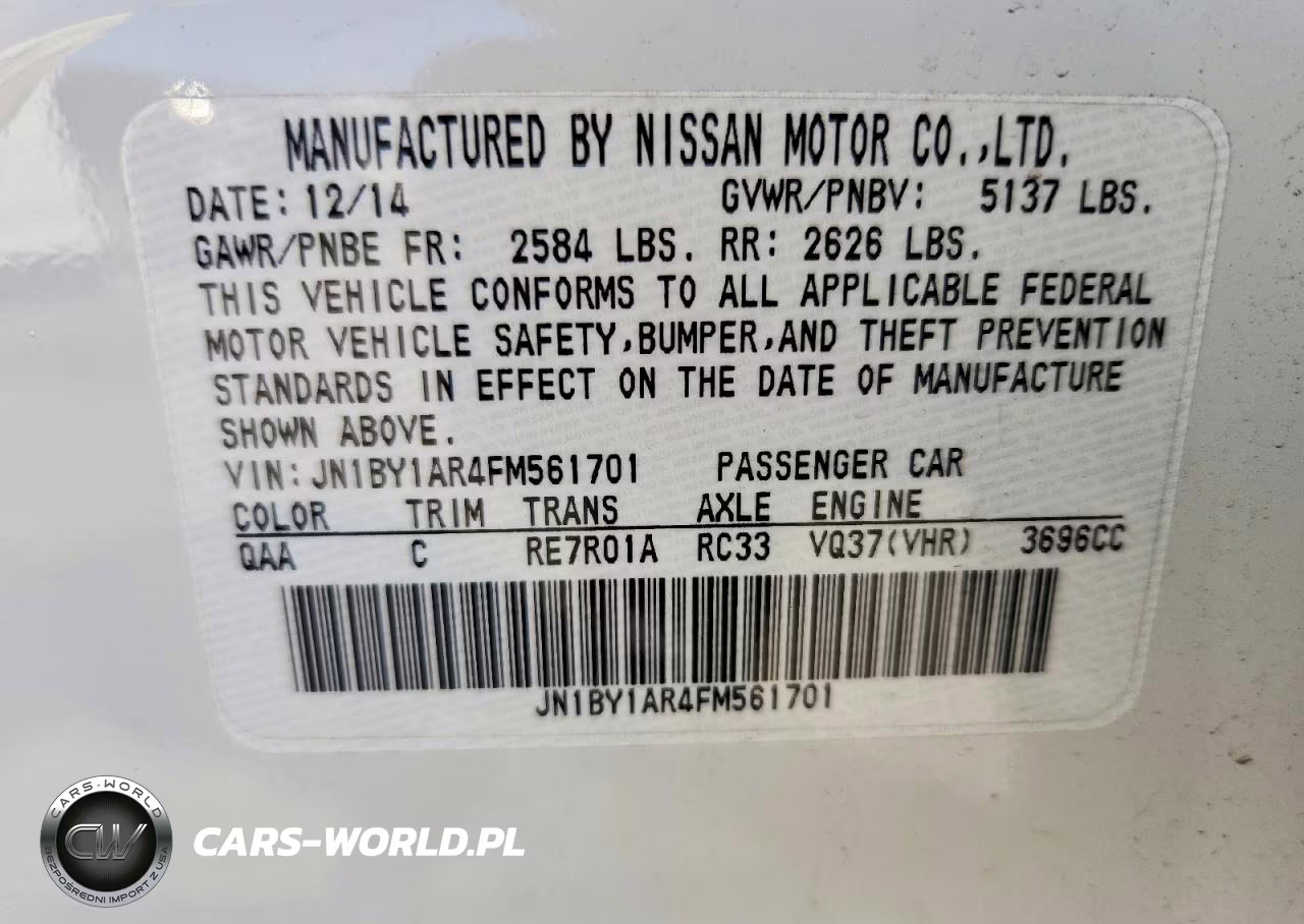 2015 Infiniti Q70 3.7 VIN:JN1BY1AR4FM561701 - 13