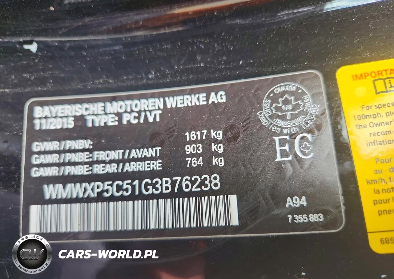 2016 Mini Cooper VIN:WMWXP5C51G3B76238 - 14